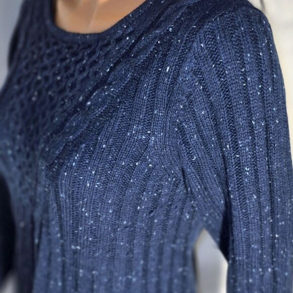 HANNAH Acrylic sweater, Turquoise with white specks in size LG. - Picture 3 of 16